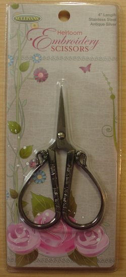 Antique Silver Large Teardrop Handle Scissors