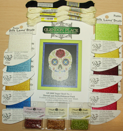 Sugar Skull No. 1 Rainbow Gallery Thread/Embellishment Pack