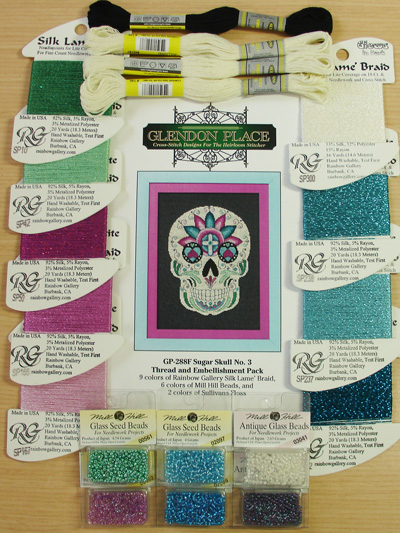 Sugar Skull No. 3 Rainbow Gallery Silk & Embellishment Pack